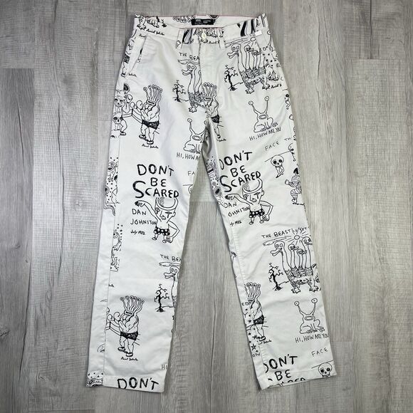 Vans Authentic Chino Mens' Pants Daniel Johnston White Black 30x30 Loose Fit P - Picture 1 of 13